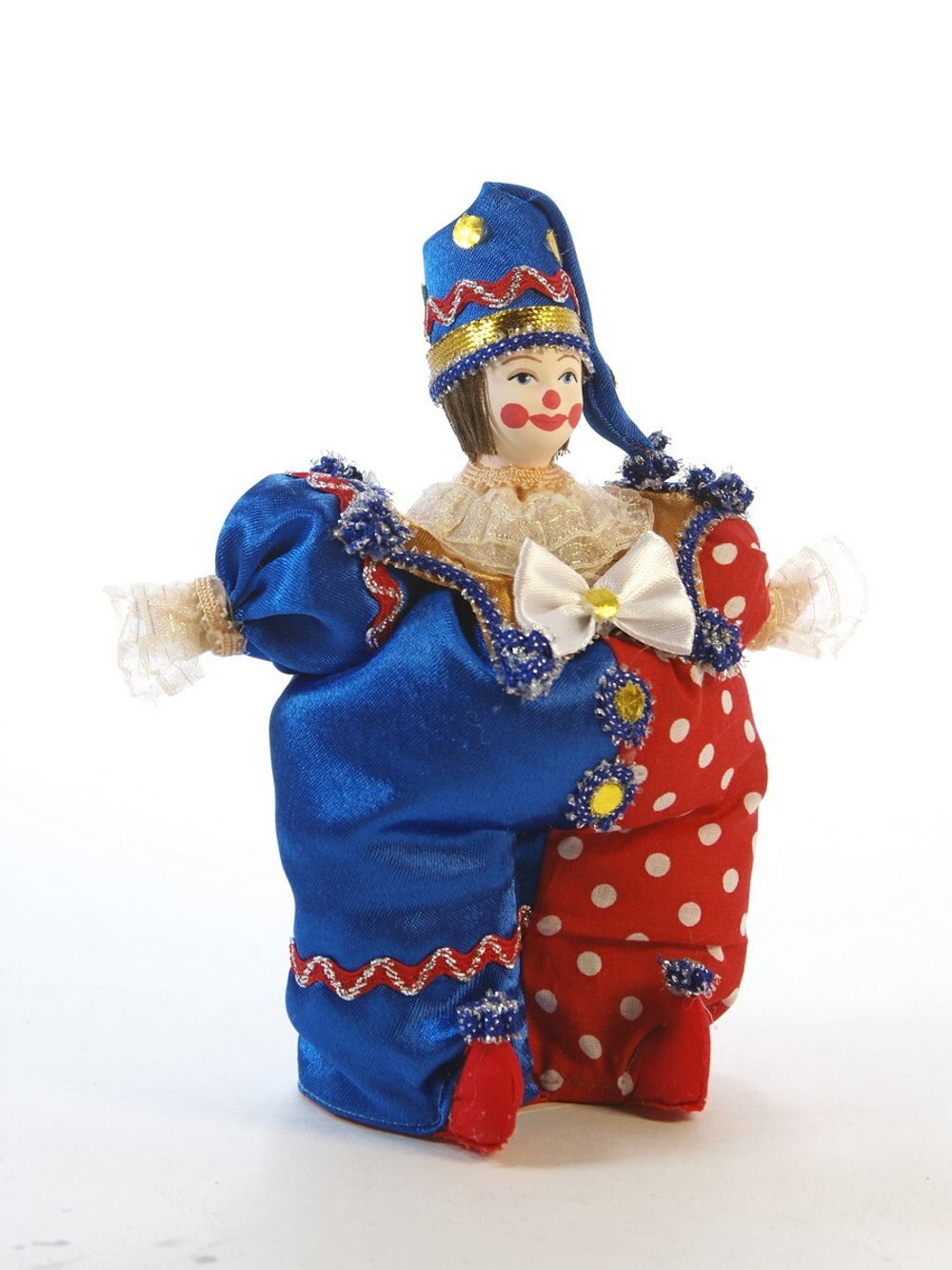 Кукла сувенирная фарфоровая Клоун Петрушка