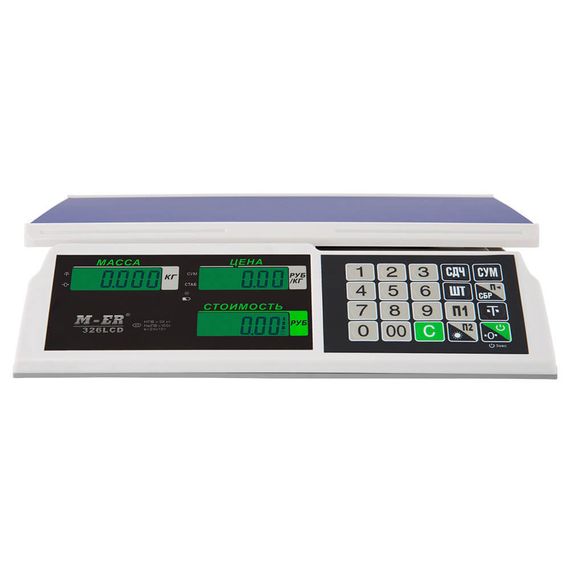 Торговые настольные весы M-ER 326 AC "Slim" LCD Белые