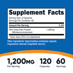 Nutricost, Красный дрожжевой рис, 120 капсул (600 мг на капсулу)