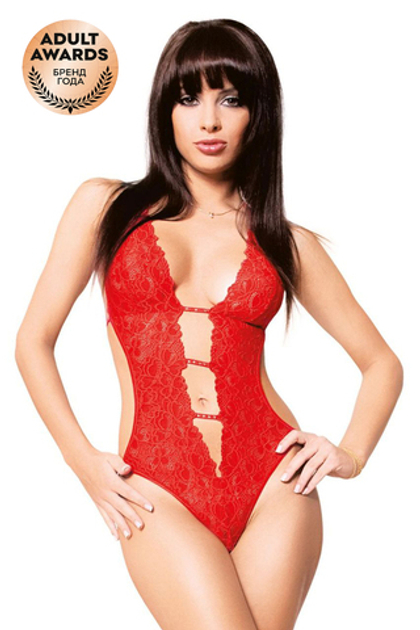 Боди c бантом сзади SoftLine Collection Beth, красный, M/L