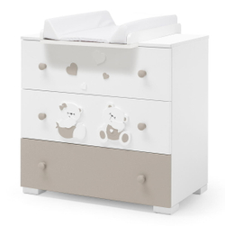 Тумба с пеленальным столиком Erbesi Mirtillo белый/песочный