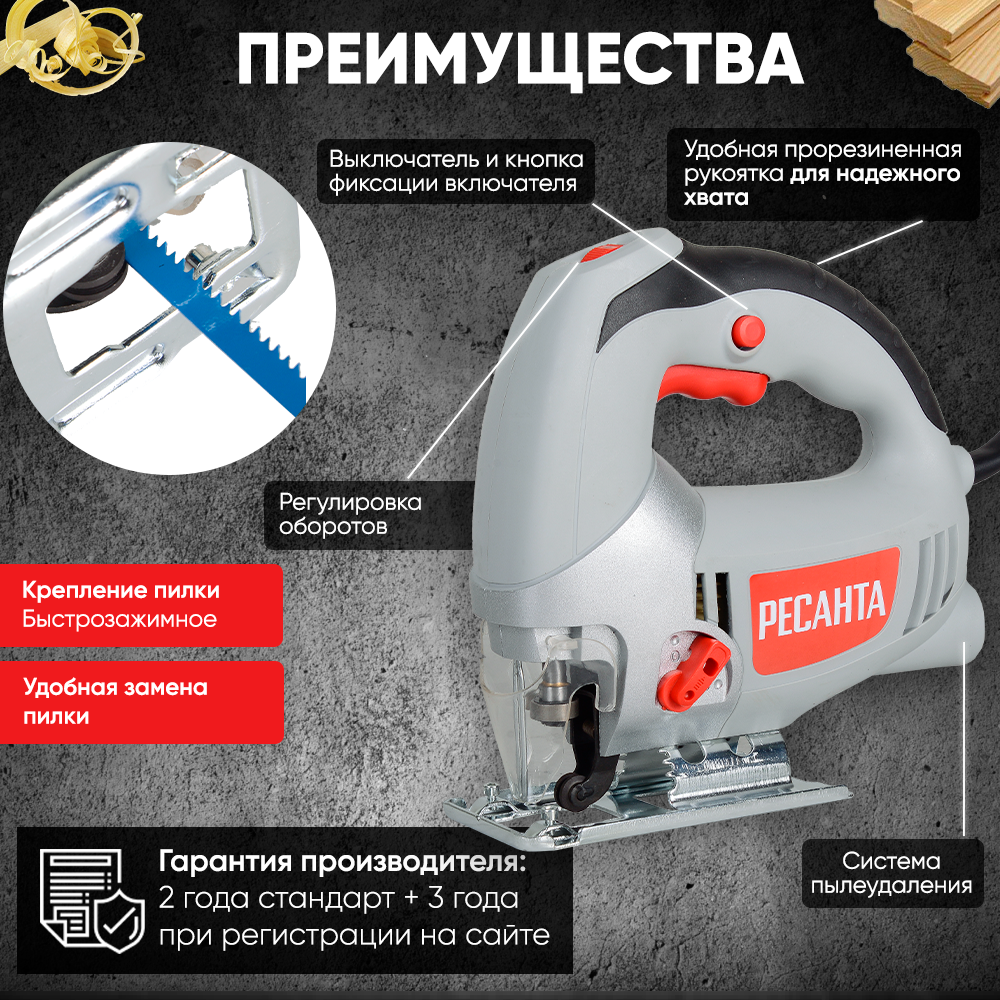 Лобзик электрический РЕСАНТА Л-80/750