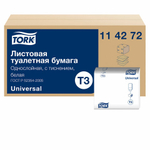 Бумага туалетная TORK (Система Т3) КОМПЛЕКТ 40 шт., Universal, листовая, 250 л., 11×23 см, 1-слойная.