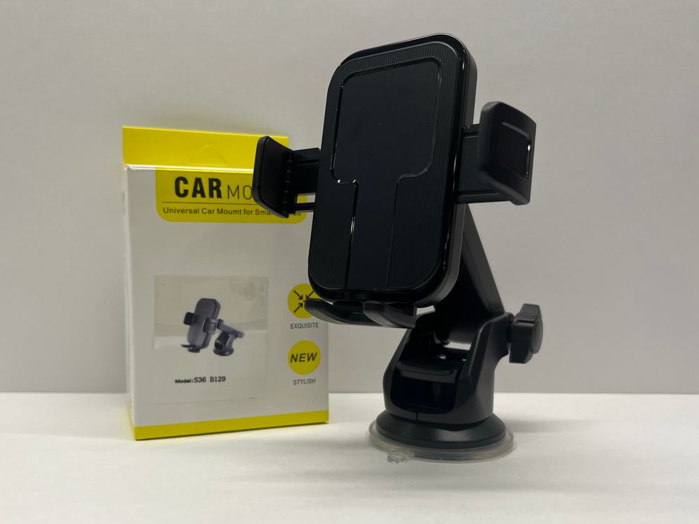 Держатель для телефона автомобильный в машину, стекло или панель, на присоске, S36 - B129 , Цепкий (1 шт.)