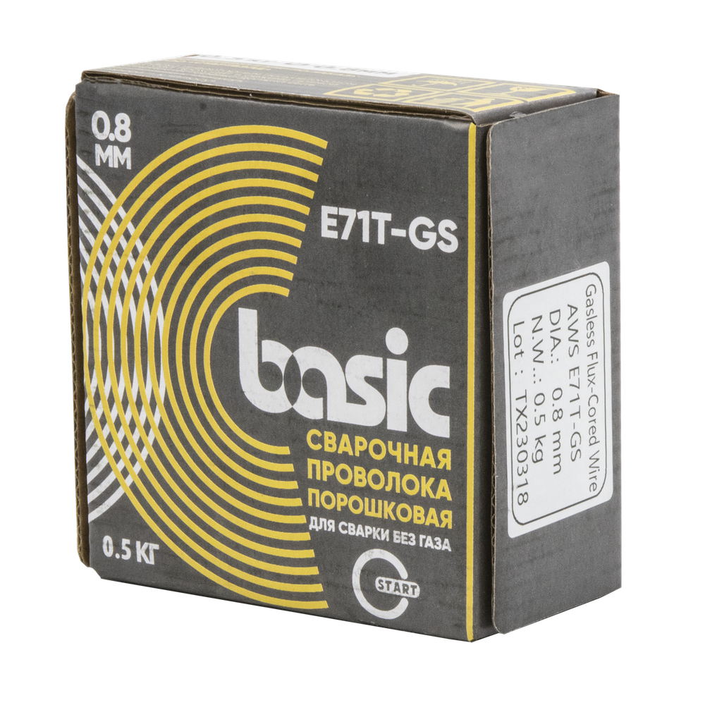 Проволока сварочная порошковая Basic E71T-GS д.0,8 (0,5кг) OSA START STB71805