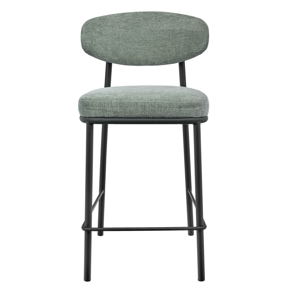 Стул полубарный Lucas 2 шалфей шенилл с чёрными ножками