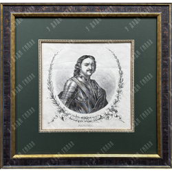Гравированный портрет Императора Петра I по оригиналу Ф. Мейера. 1872 г.