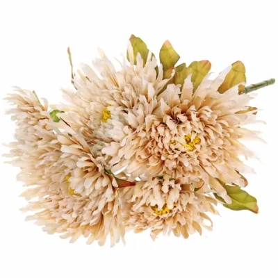Искусственные цветы «Хризантема» 45см 5 цветков бежевый