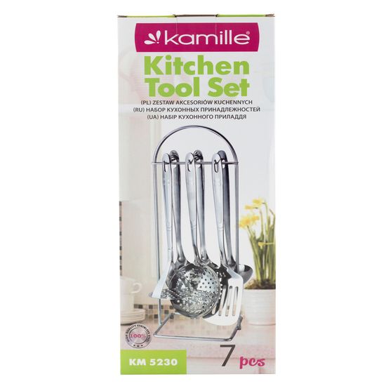 Набор кухонных принадлежностей 7 предметов Kamille КМ-5230 из нержавеющей стали