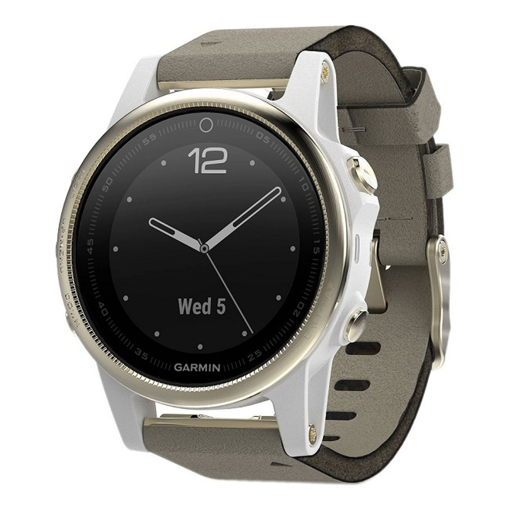Умные часы Garmin Fenix 5s Sapphire, сапфировое стекло, замшевый ремешок (010-01685-13)