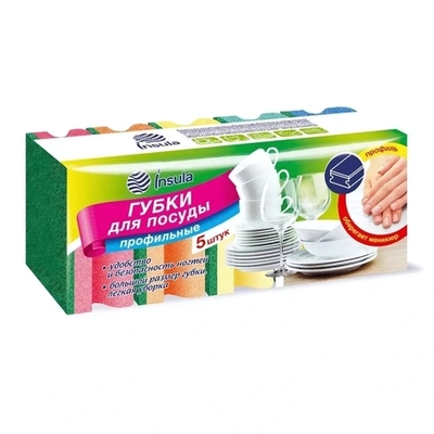 Губка для посуды профильная 5 шт «INSULA «
