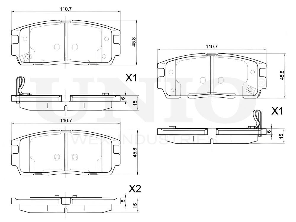 Колодки тормозные диск. задние UNIO BRP-20141