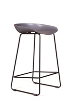 Стул полубарный Leo пластик серый