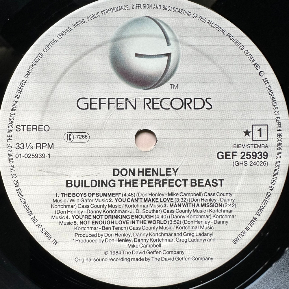 Don Henley - Building The Perfect Beast (Европа 1984г.)