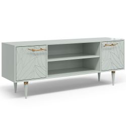 Тумба под ТВ Арт Колор leaves 155см Классик Голд Серый дым