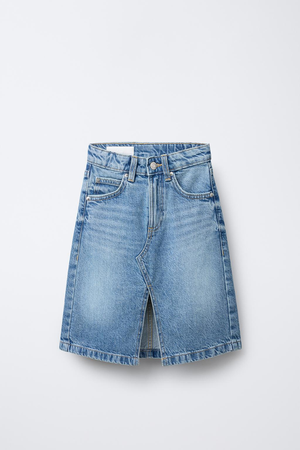 ZARA ДЖИНСОВАЯ ЮБКА МИДИ, СИНИЙ