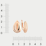 Женские серьги из розового золота 585 пробы без вставки (арт. 20886А)