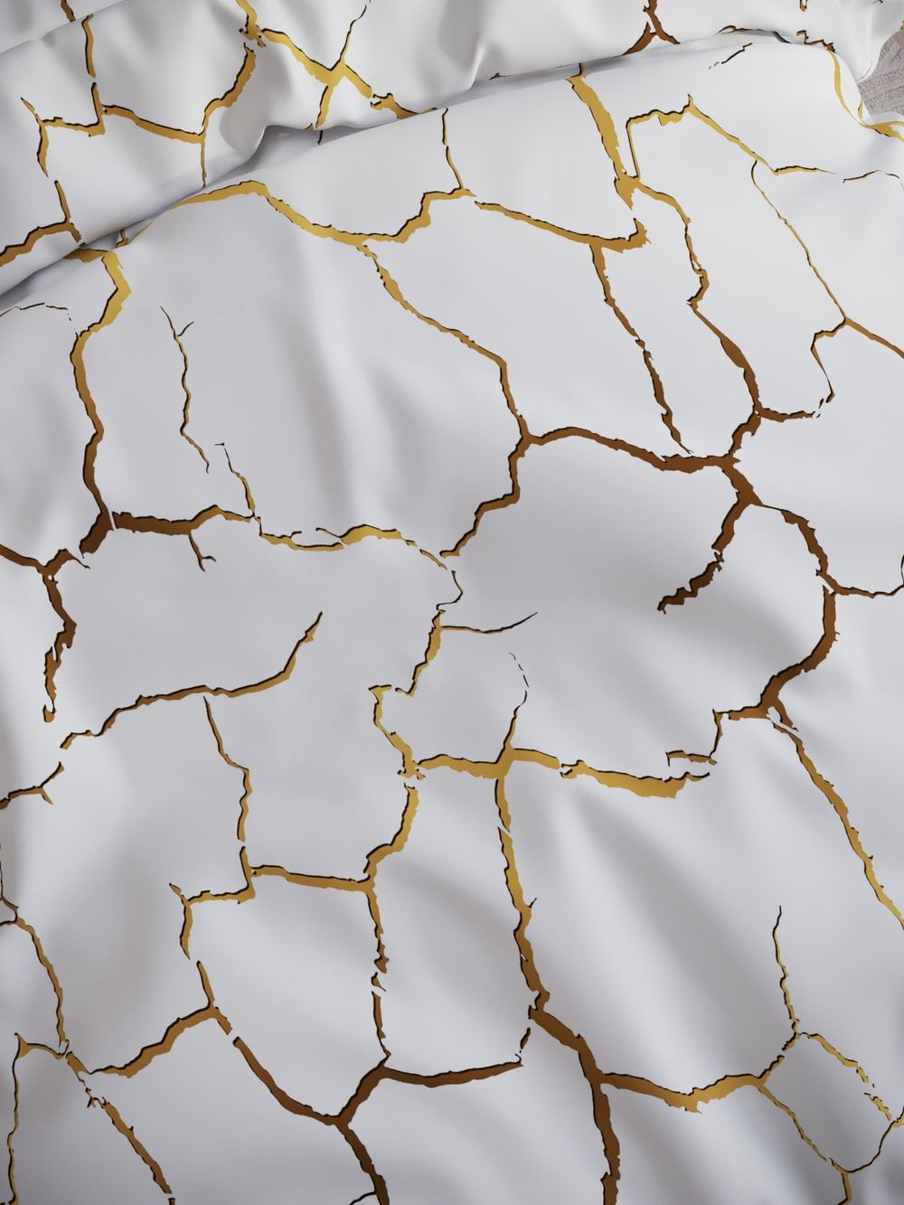 Наволочка комплект 2шт поплин Сказка "Кракле (белый)" 70x70 см на молнии