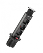 Удлинитель вертикальный выдвижной, 220V, 60mm,черный