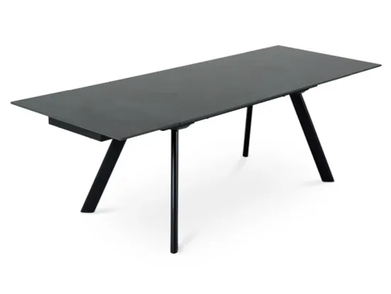 Раскладной обеденный стол Bronte черный керамика 160-240