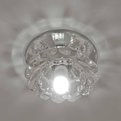 DLS-F108 G9 GLASSY/CLEAR Светильник декоративный встраиваемый ТМ Fametto, серия Fiore. Без лампы, цоколь G9. Основание стекло, цвет зеркальный. От