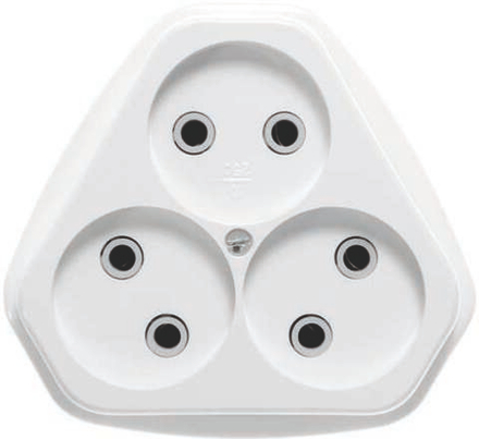 Розетка 3-м ОП РА10-387 10А IP20 бел. Кунцево 5920