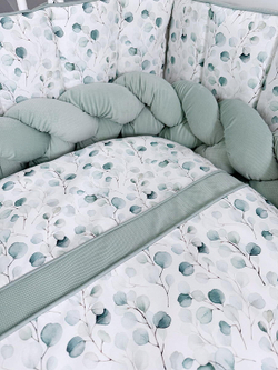 Комплект постельного белья Lepre New Eucaliptus 6 предметов 125х65 см белый/бирюзовый/зеленый