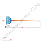 GRINDA PL-22 FIBER, 450 х 40 х 1460 мм, 22 зубца, ударопрочный пластик, фибергласовый черенок, грабли веерные пластиковые, PROLine (421818)