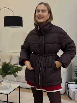 Пуховик Brunello миди шоколадный