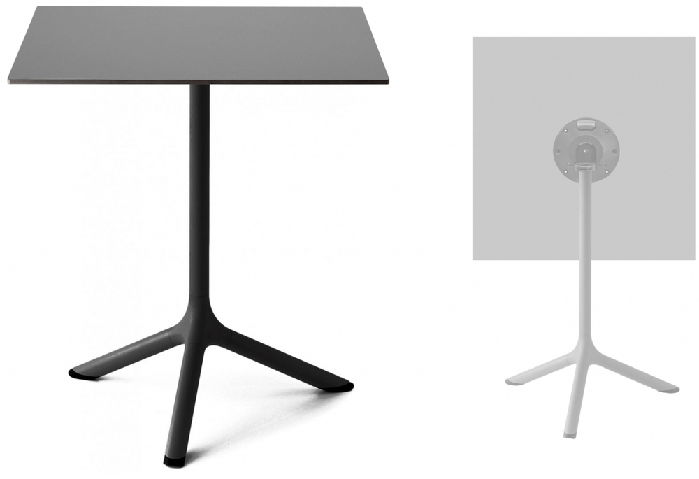 Стол ламинированный обеденный складной Scab Design Tripe Folding, черный, антрацит