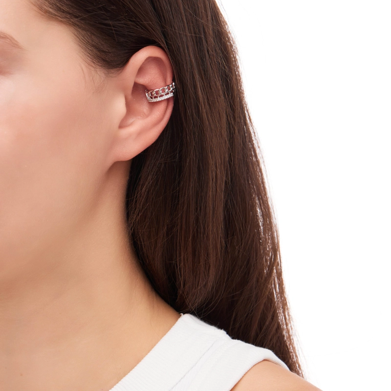 Кафф Кристальная Цепь – Серебро