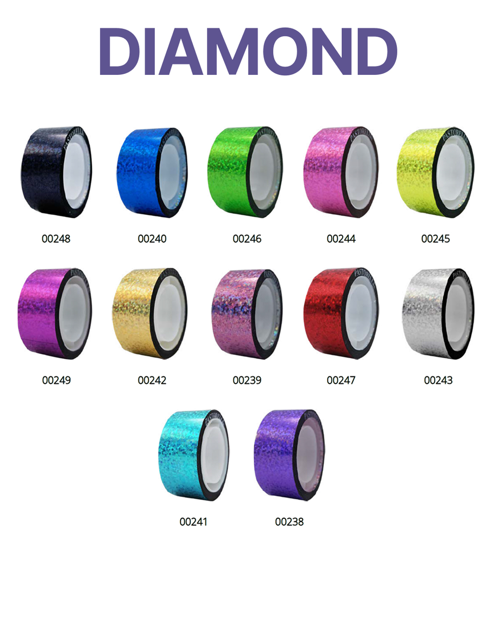 Обмотка для обруча и булав Pastorelli DIAMOND FLUORESCENT PINK 11м