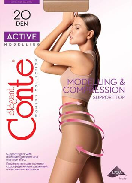 CONTE ELEGANT ACTIVE колготки с массажн.эффект. 20 den natural р.4