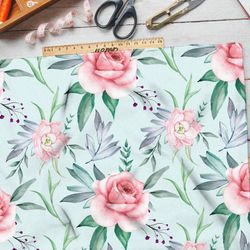 Ткань кулирная гладь утонченные розы