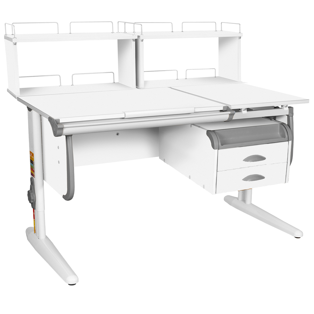 Растущая парта СУТ 25 с задними полками СУТ.15.240 и навесной тумбой (1200×880 мм)