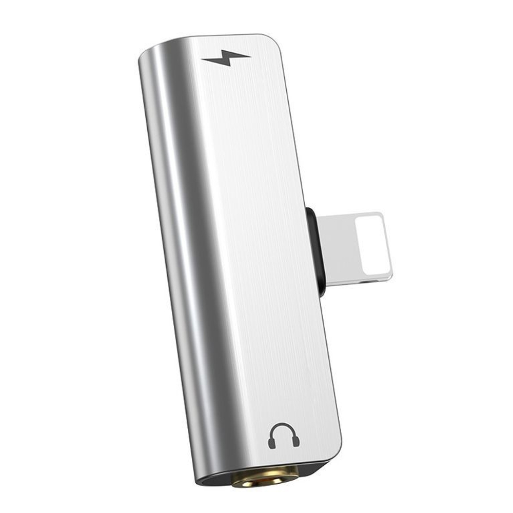 Адаптер audio HOCO для Apple 2в1 LS25 (Silver)