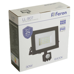 Светодиодный прожектор Feron с датчиком LL-907 IP44 30W 6400K 29557