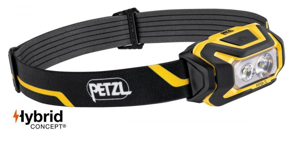 Фонарь светодиодный налобный Petzl Aria 2 черно-желтый, 450 лм, 3-ААА