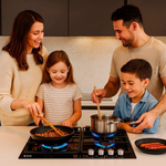 Варочная поверхность Hausler HLS-S4BLGT3 черный ГАЗОВАЯ