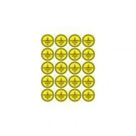 Наклейка знак электробезопасности «Заземление» диаметр 20мм (с хедером, 20 шт. на листе) REXANT