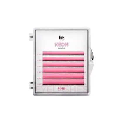Розовые ресницы BePerfect Neon Pink MIX 6 линий