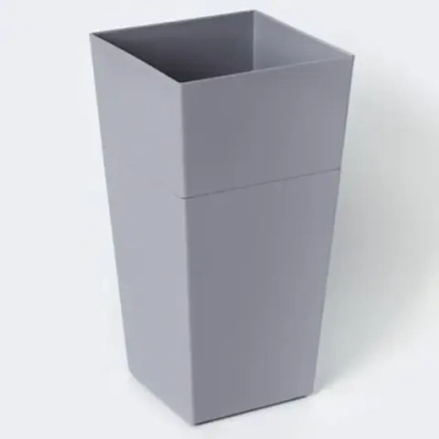 Кашпо для цветов пластиковое 3,5л d-18см «Астра» серый шёлк