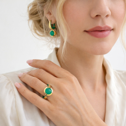 Кольцо с Хризопразом, Эмаль, R0178-22/20