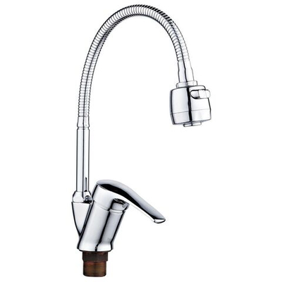 Смеситель для кухни, РМС, гибк излив, с картриджем, хром, SL50-016F