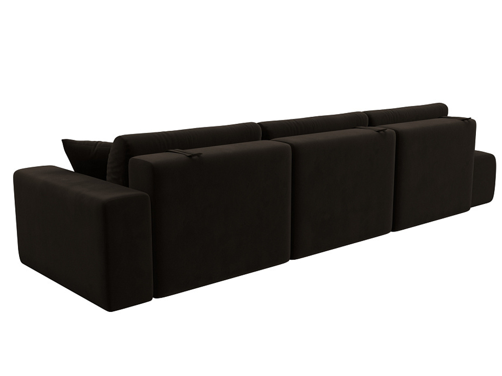 Диван прямой Лига-036 НПБ Модерн Лонг подлокотник справа МИКРОВЕЛЬВЕТ Коричневый