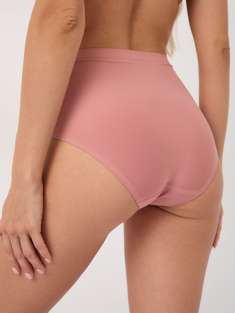 Бесшовные высокие трусики (Размер: XL) (Цвет: терракотовый)