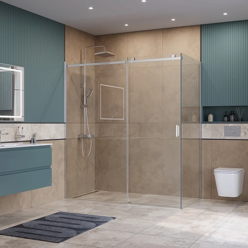 Душевой уголок BelBagno SOFT_CLOSE-2-AH-1 180х90 стекло прозрачное/профиль хром