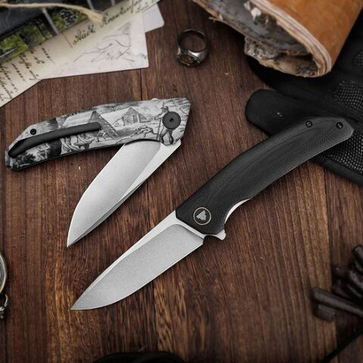 Складной туристический нож TRIVISA Phoenix-BG клинок N690 рукоять G10 и титан (черный)