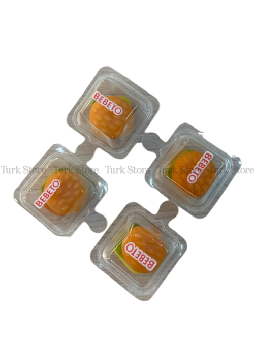 Жевательный мармелад Bebeto Burger XS со вкусом клубники, абрикоса и яблоки 10,5 гр
