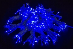 Светодиодный занавес с мерцающим диодом 2*3 м., 420 синих LED ламп, белый провод, Winner Light (b.03.6W.420+)